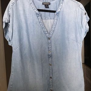 Lucky Brand-Jean Button-up Short Sleeve Shirt-M